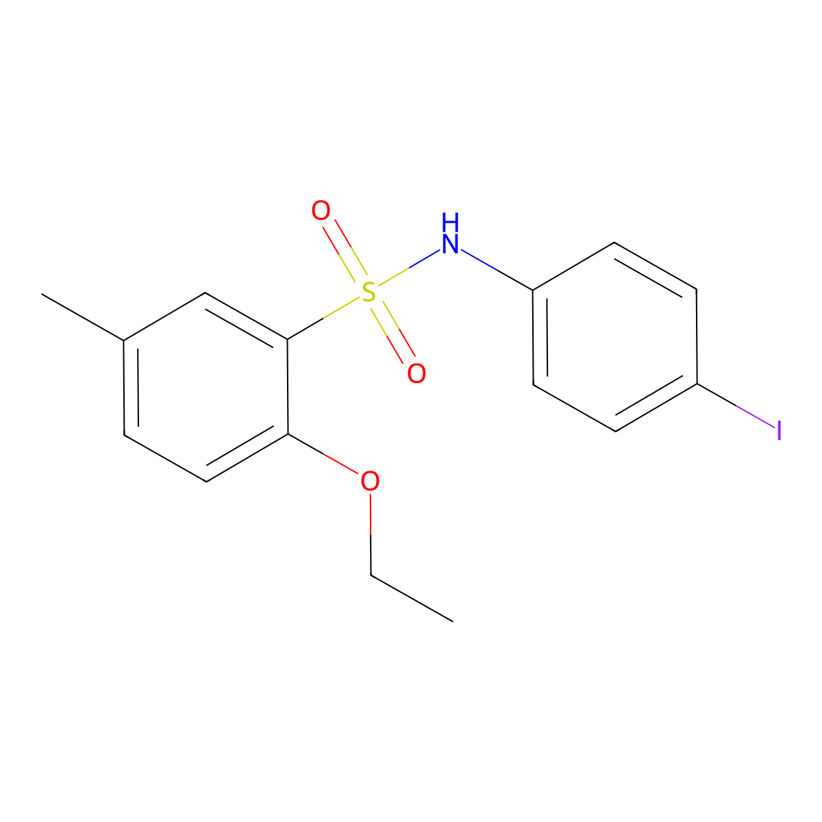 2-ethoxy-N-(4-iodophenyl)-5-methylbenzenesulfonamide molecular structure, CAS 713504-62-2
