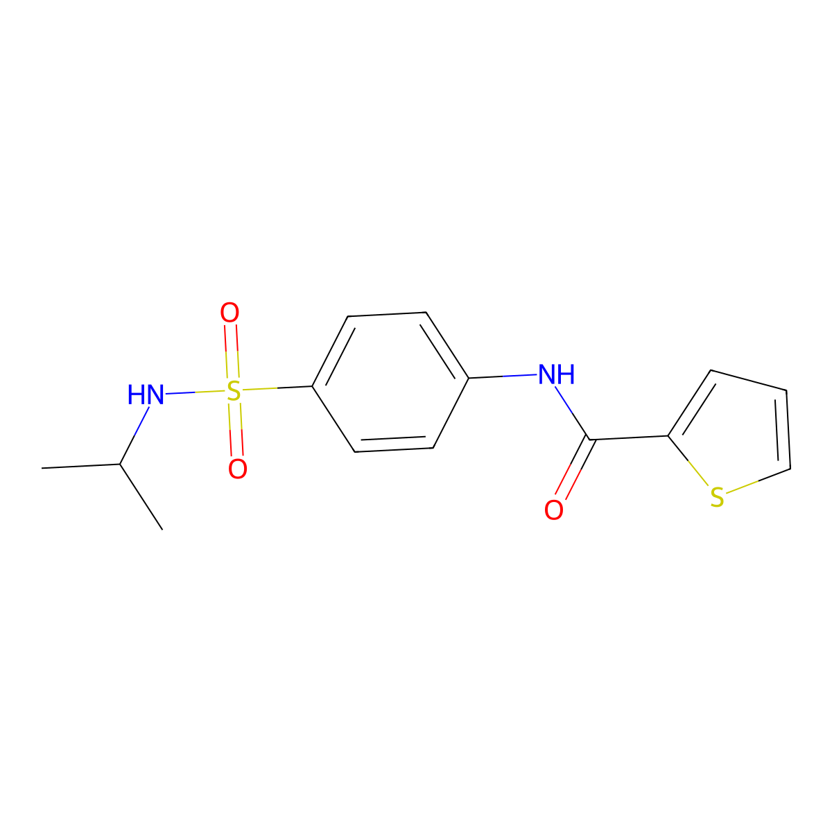 N-[4-(propan-2-ylsulfamoyl)phenyl]thiophene-2-carboxamide molecular structure, CAS 713504-87-1