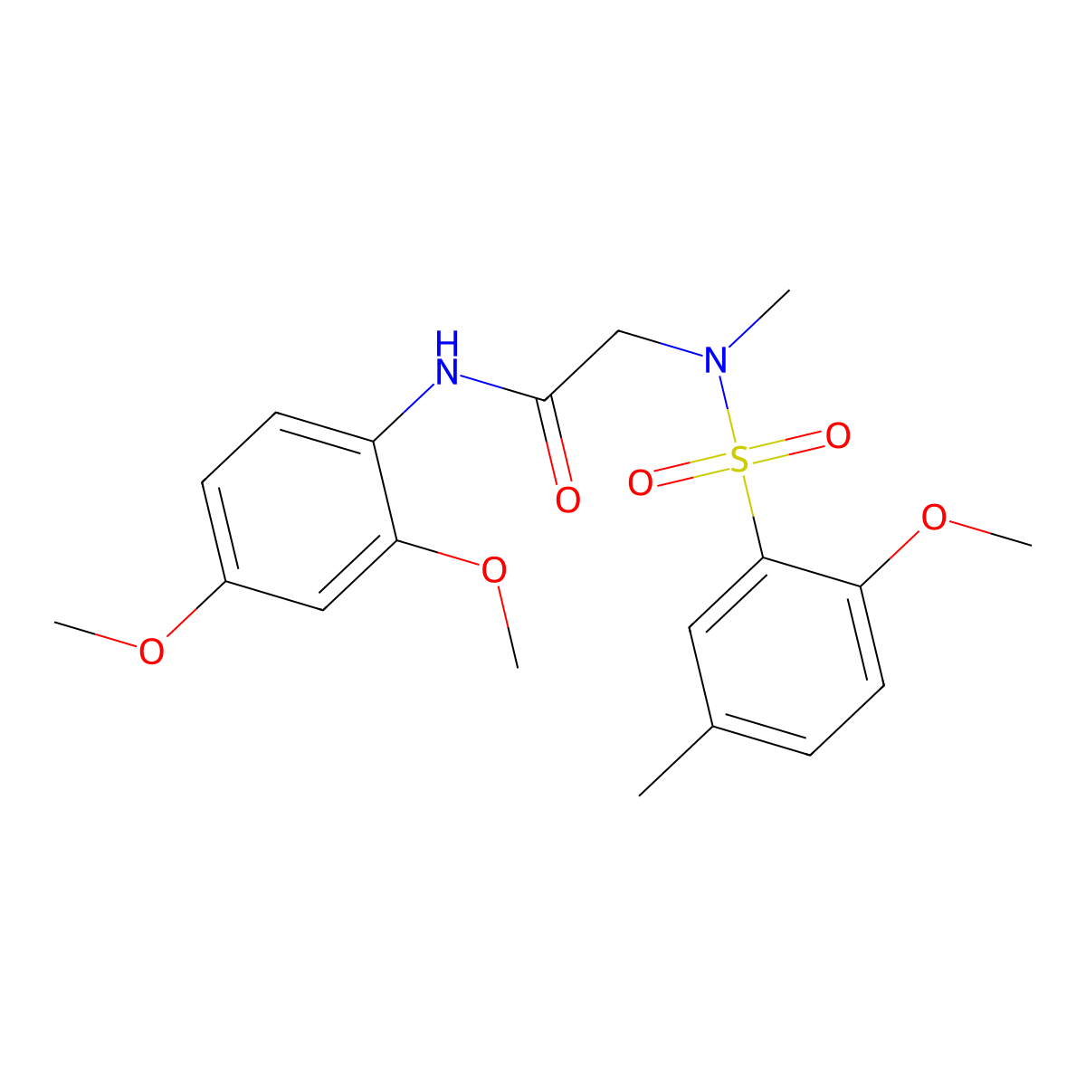 N-(2,4-dimethoxyphenyl)-2-[(2-methoxy-5-methylphenyl)sulfonyl-methylamino]acetamide molecular structure, CAS 713504-90-6