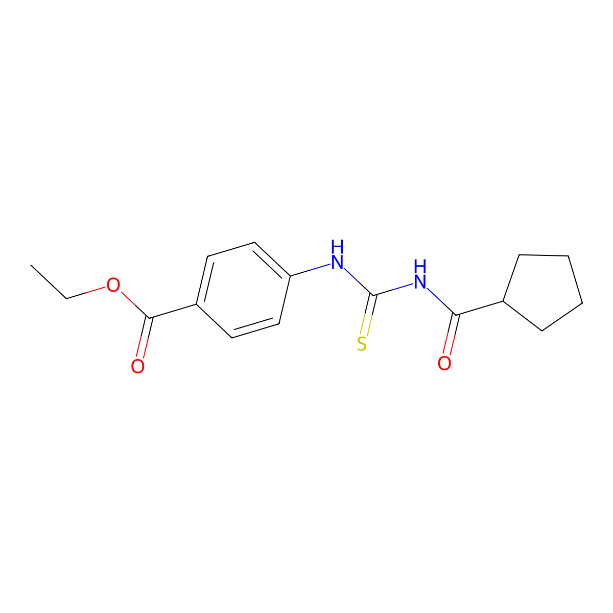 Ethyl 4-(cyclopentanecarbonylcarbamothioylamino)benzoate molecular structure, CAS 713504-91-7