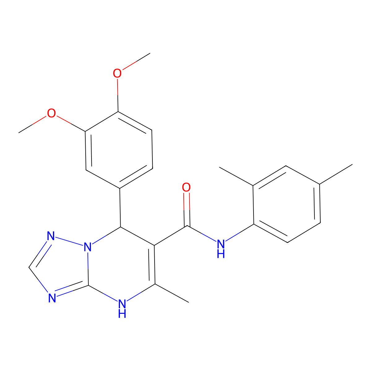 7-(3,4-dimethoxyphenyl)-N-(2,4-dimethylphenyl)-5-methyl-4,7-dihydro[1,2,4]triazolo[1,5-a]pyrimidine-6-carboxamide molecular structure, CAS 713504-97-3