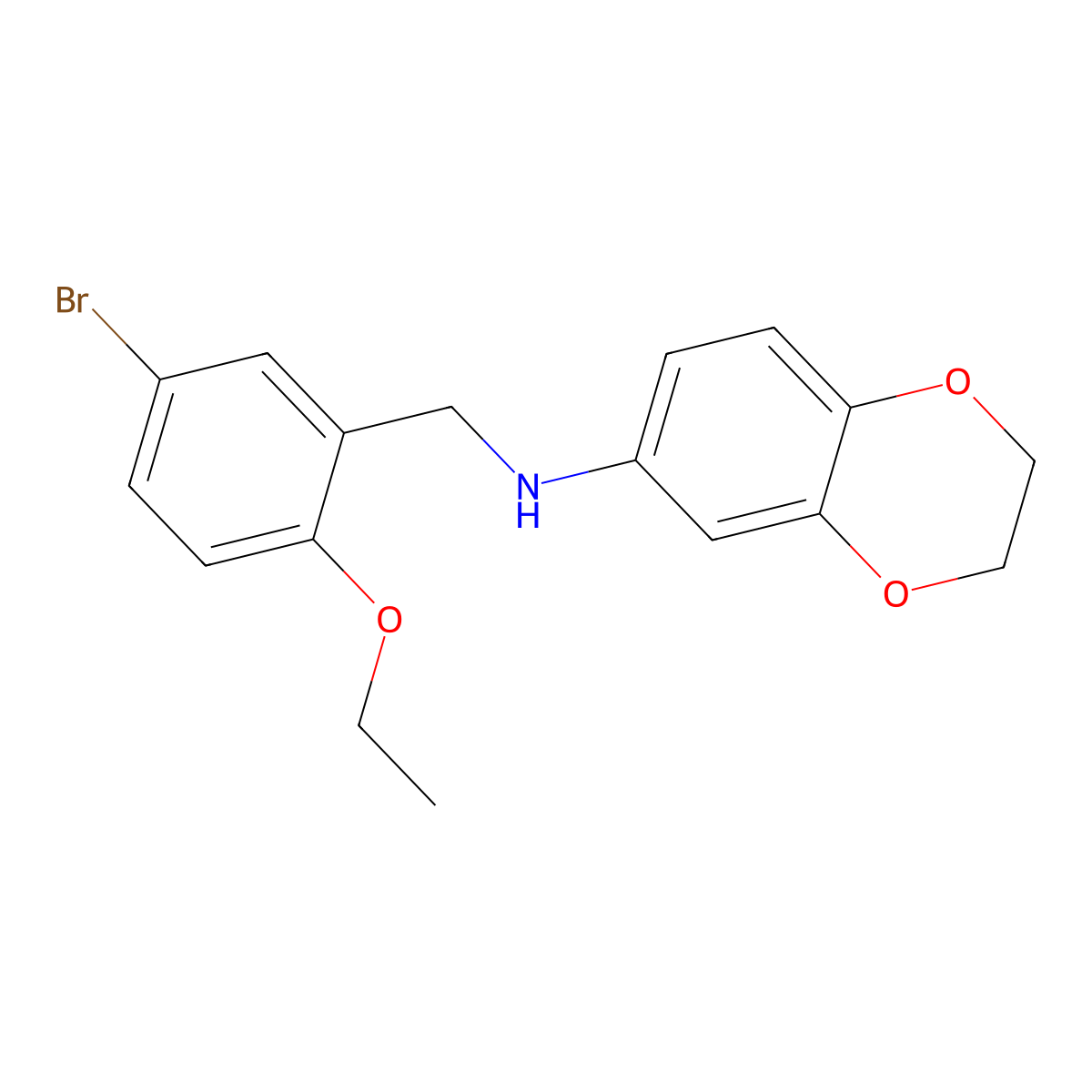 (5-Bromo-2-ethoxybenzyl)2,3-dihydro-1,4-benzodioxin-6-ylamine molecular structure, CAS 713504-98-4