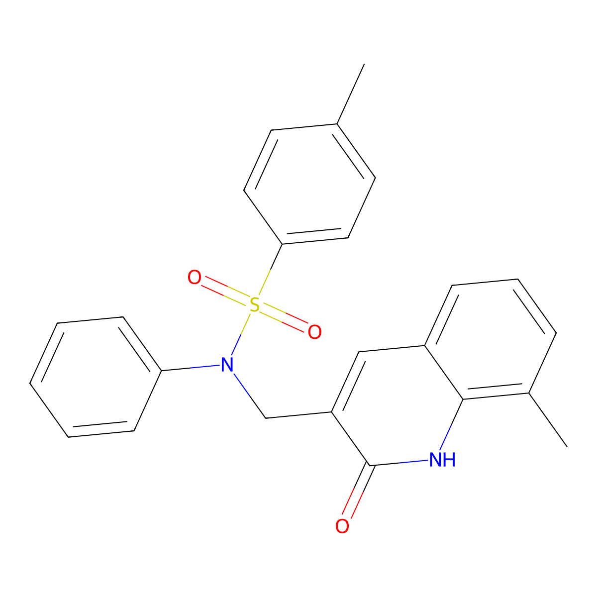 4-methyl-N-[(8-methyl-2-oxo-1H-quinolin-3-yl)methyl]-N-phenylbenzenesulfonamide molecular structure, CAS 713505-19-2