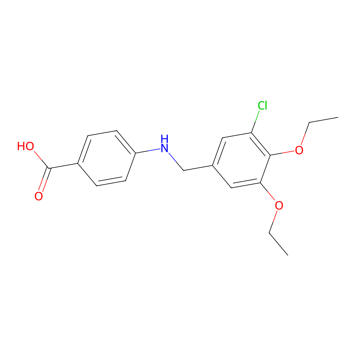 4-[(3-Chloro-4,5-diethoxybenzyl)amino]benzoic acid molecular structure, CAS 713505-30-7
