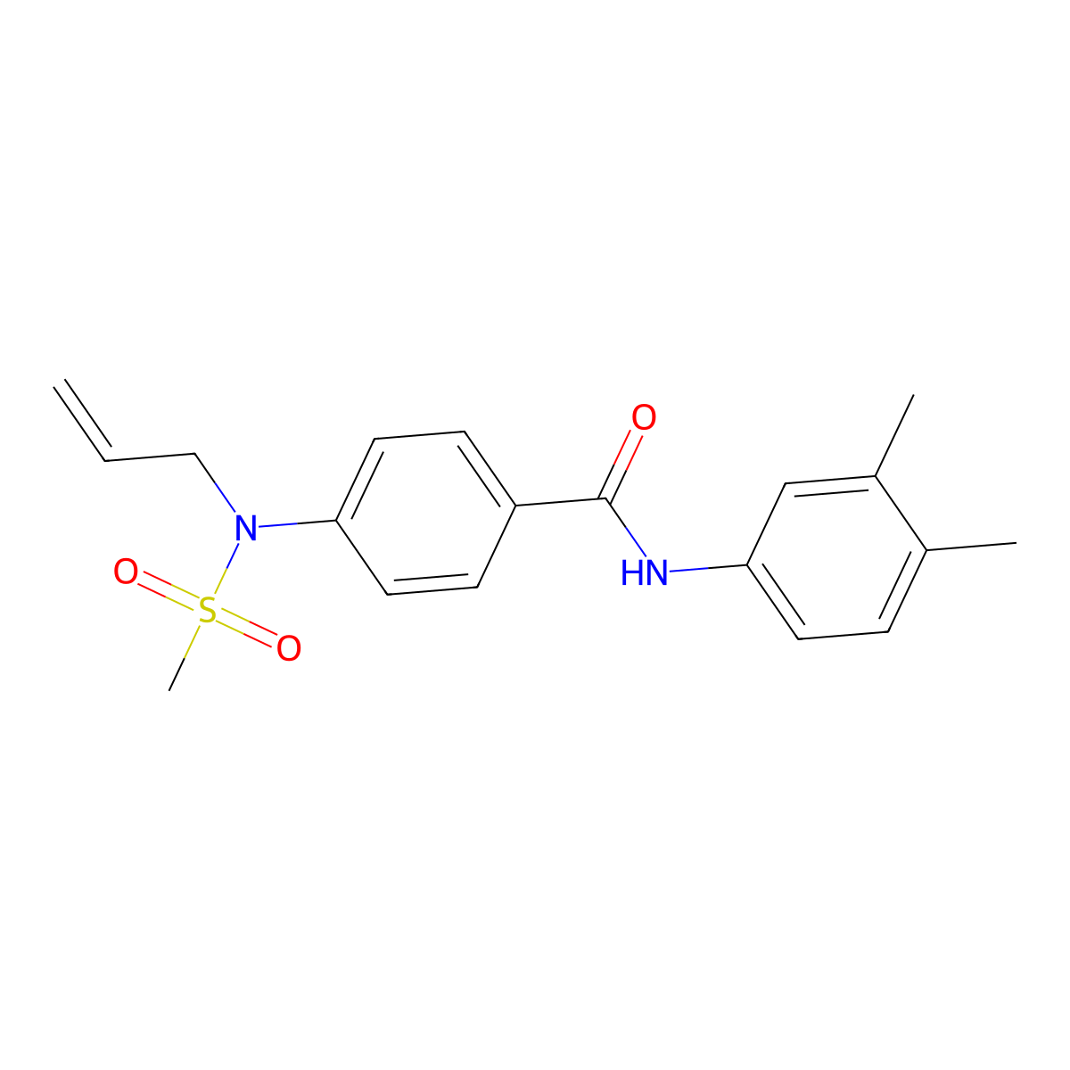 4-[allyl(methylsulfonyl)amino]-N-(3,4-dimethylphenyl)benzamide molecular structure, CAS 713505-31-8