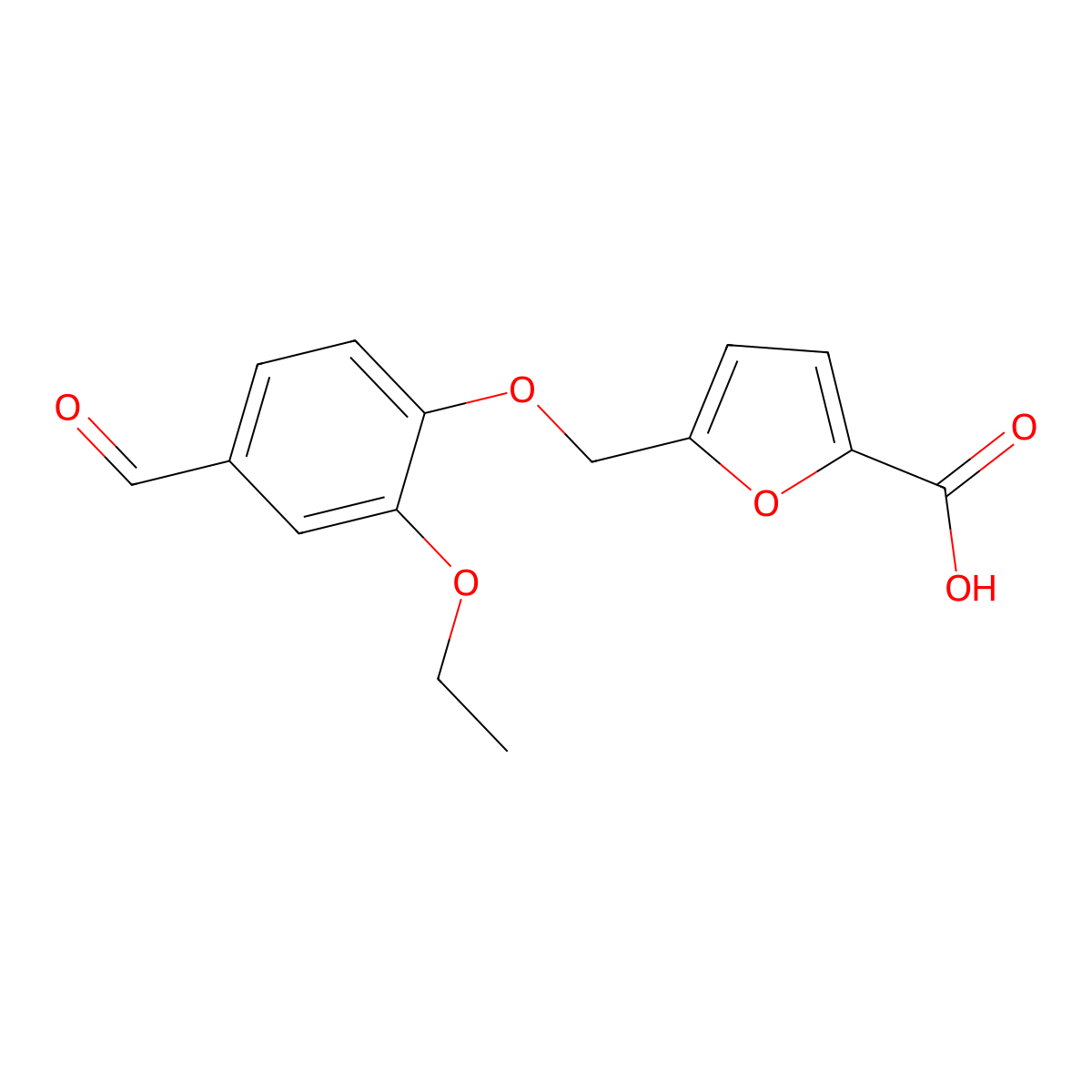 5-((2-Ethoxy-4-formylphenoxy)methyl)furan-2-carboxylic acid molecular structure, CAS 713505-46-5