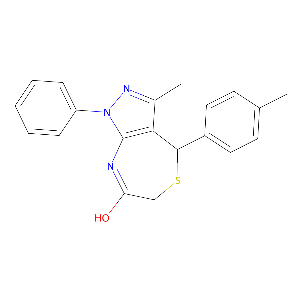 3-methyl-4-(4-methylphenyl)-1-phenyl-4,6-dihydro-1H-pyrazolo[3,4-e][1,4]thiazepin-7-ol molecular structure, CAS 713505-52-3
