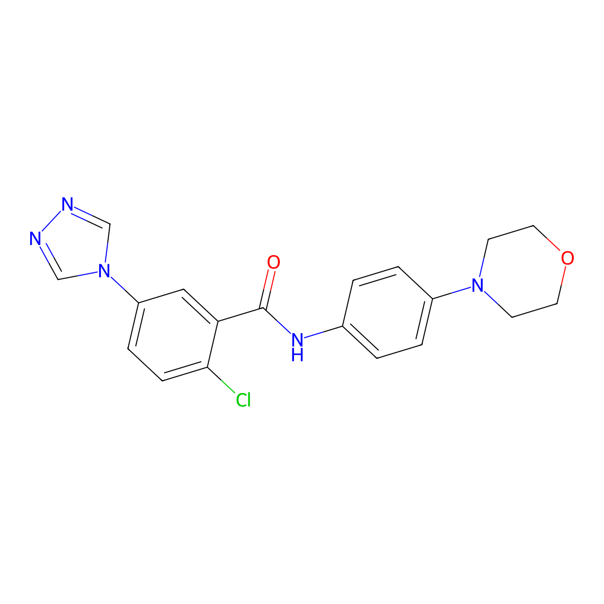 2-chloro-N-(4-morpholin-4-ylphenyl)-5-(1,2,4-triazol-4-yl)benzamide molecular structure, CAS 713505-59-0