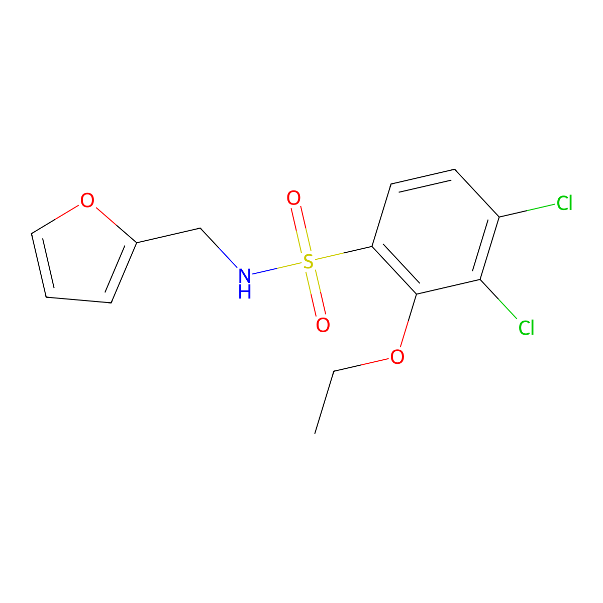 3,4-dichloro-2-ethoxy-N-(furan-2-ylmethyl)benzenesulfonamide molecular structure, CAS 713505-69-2
