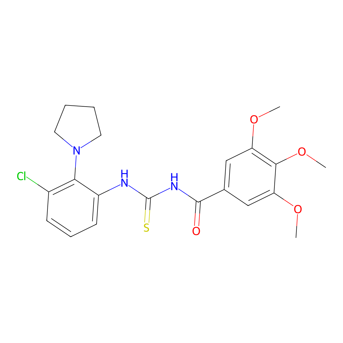 N-[(3-chloro-2-pyrrolidin-1-ylphenyl)carbamothioyl]-3,4,5-trimethoxybenzamide molecular structure, CAS 713505-83-0