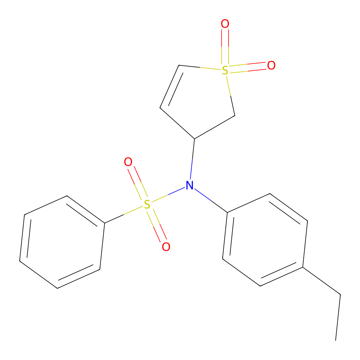 N-(1,1-dioxido-2,3-dihydro-3-thienyl)-N-(4-ethylphenyl)benzenesulfonamide molecular structure, CAS 713506-19-5
