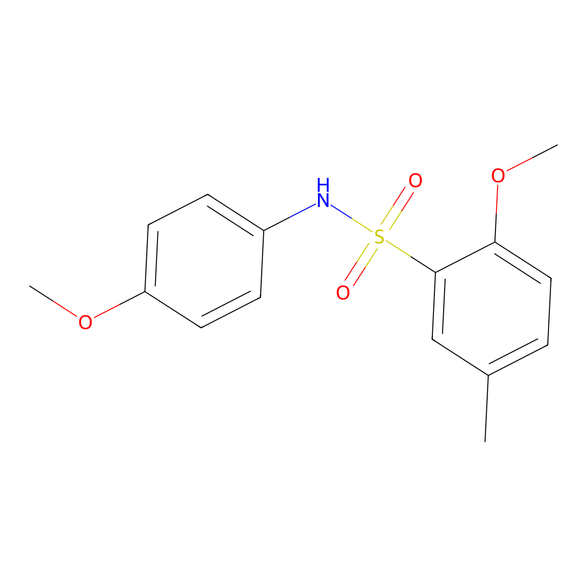 2-methoxy-N-(4-methoxyphenyl)-5-methylbenzenesulfonamide molecular structure, CAS 713506-32-2