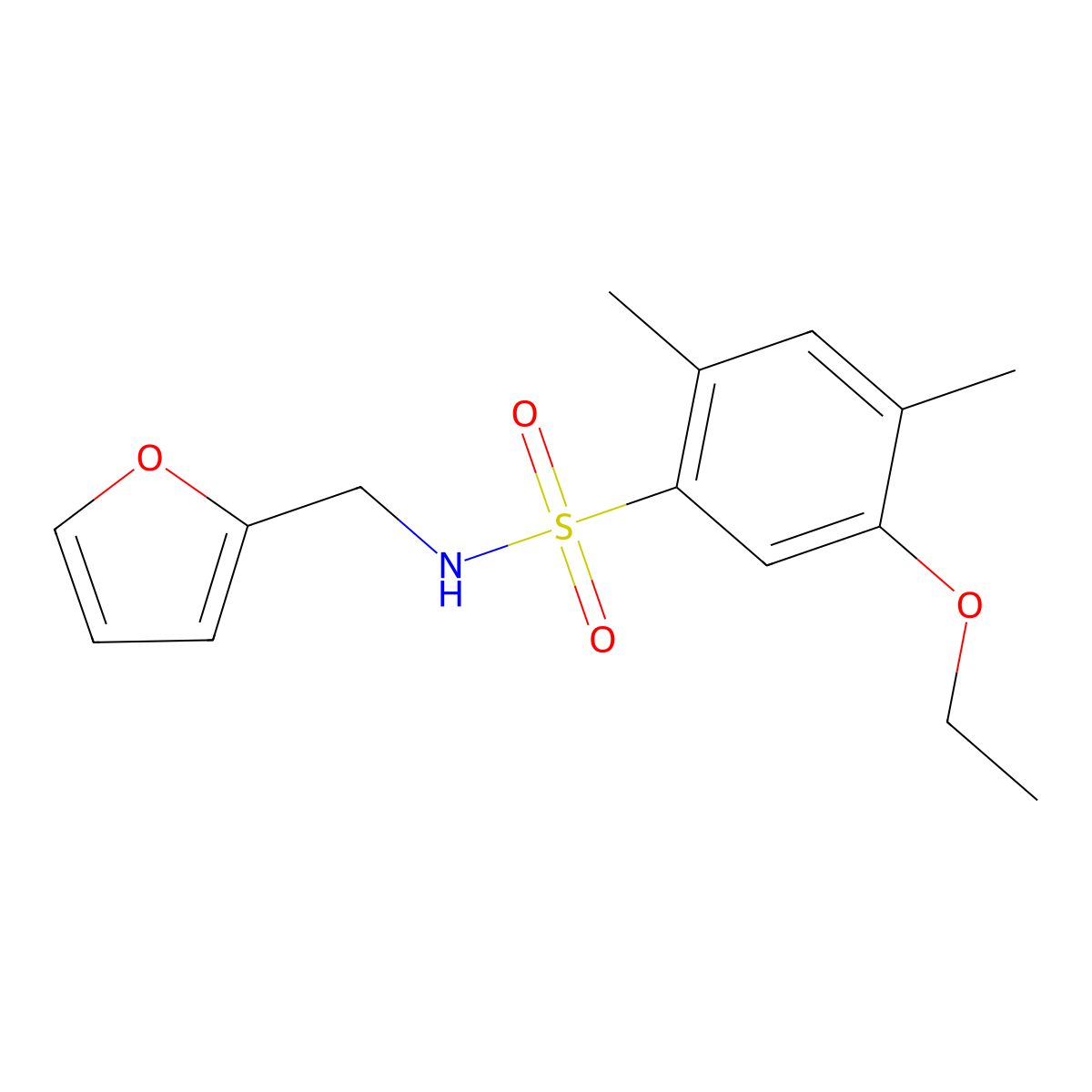 5-ethoxy-N-(furan-2-ylmethyl)-2,4-dimethylbenzenesulfonamide molecular structure, CAS 713506-36-6