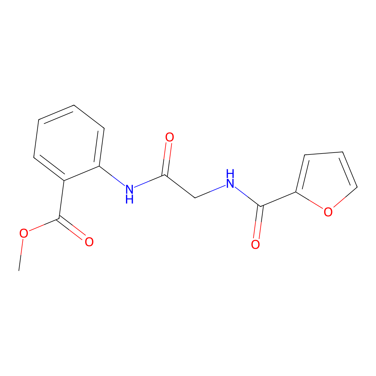 methyl 2-{[N-(furan-2-ylcarbonyl)glycyl]amino}benzoate molecular structure, CAS 713506-41-3