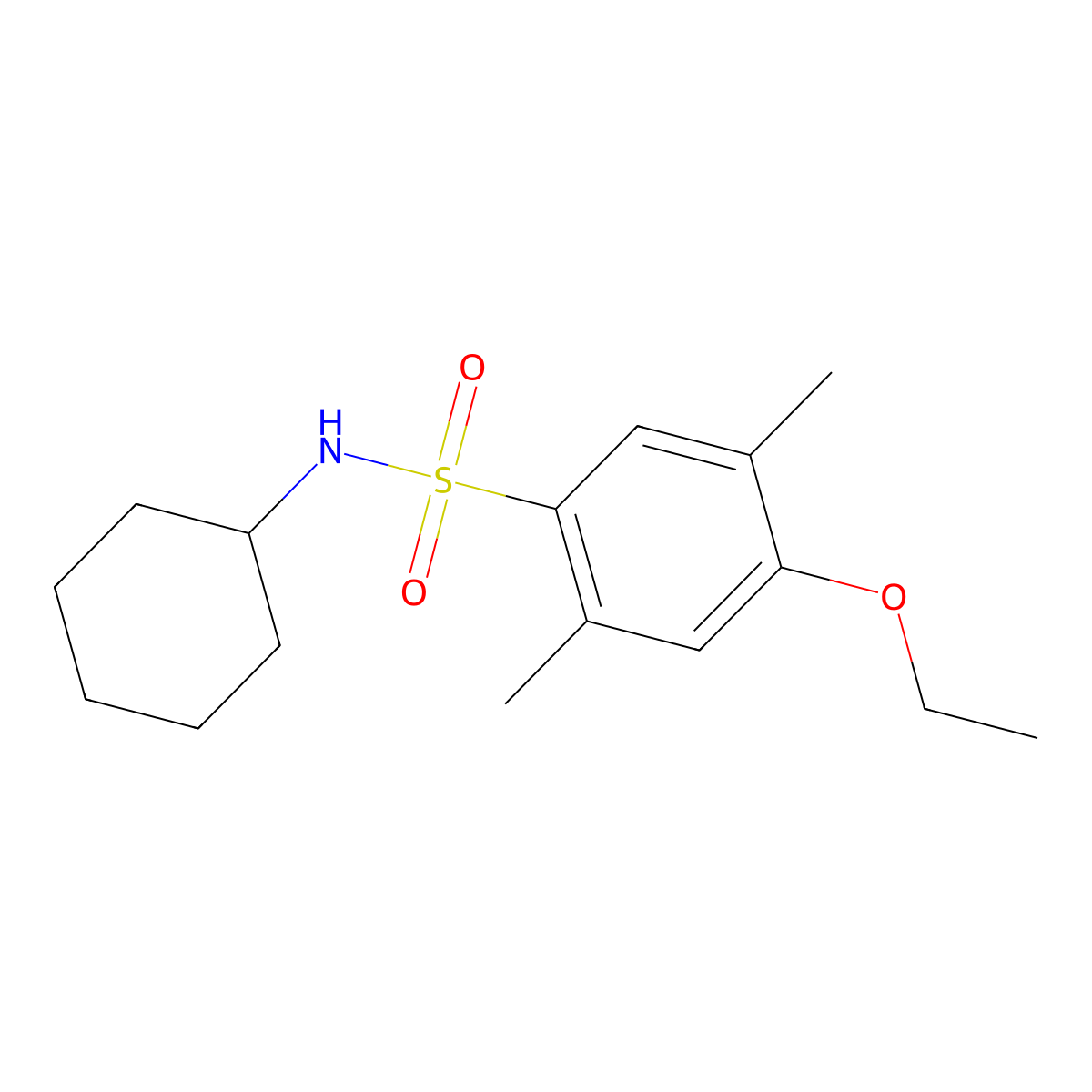 N-cyclohexyl-4-ethoxy-2,5-dimethylbenzenesulfonamide molecular structure, CAS 713506-75-3