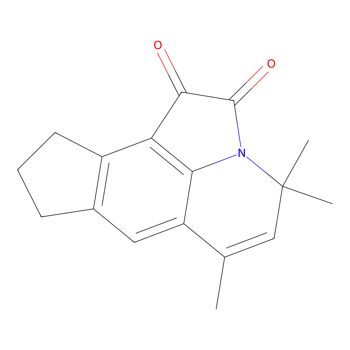 4,4,6-Trimethyl-4,8,9,10-tetrahydrocyclopenta[g]pyrrolo[3,2,1-ij]quinoline-1,2-dione molecular structure, CAS 713506-79-7
