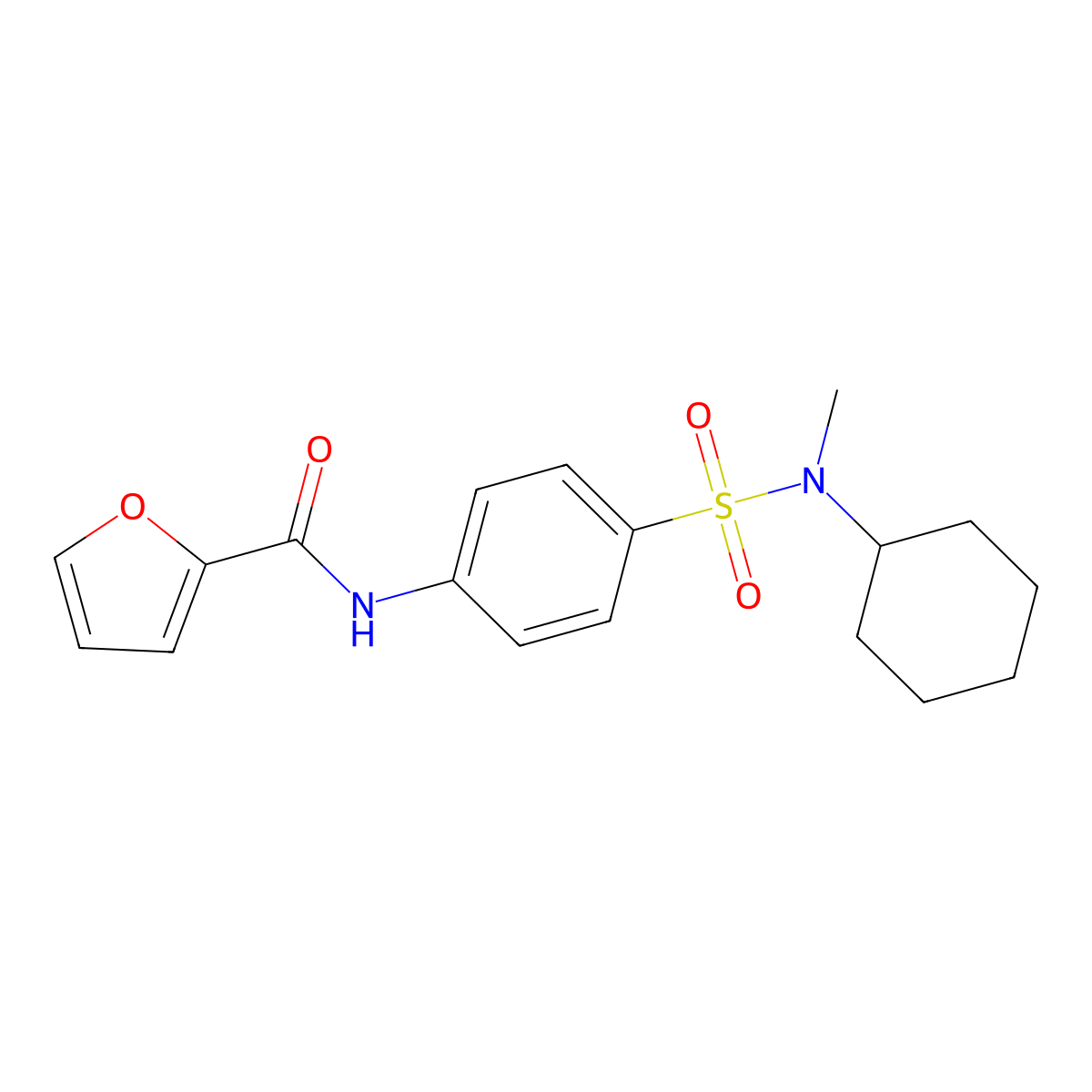 N-(4-{[cyclohexyl(methyl)amino]sulfonyl}phenyl)-2-furamide molecular structure, CAS 713507-02-9