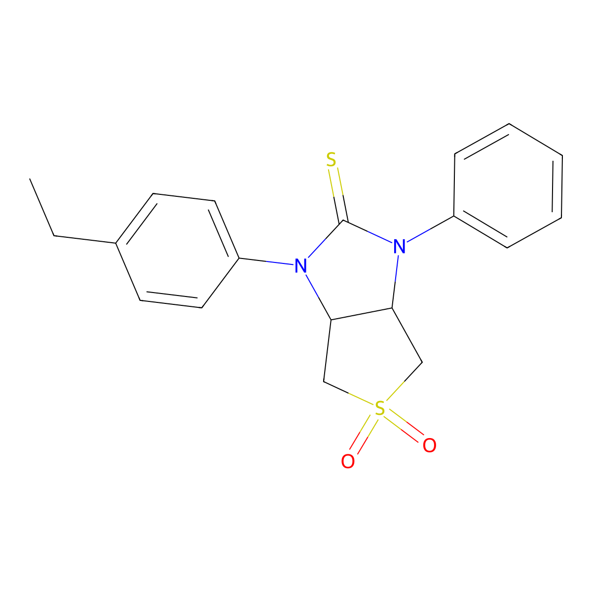 1-(4-ethylphenyl)-3-phenyltetrahydro-1H-thieno[3,4-d]imidazole-2(3H)-thione 5,5-dioxide molecular structure, CAS 713507-32-5