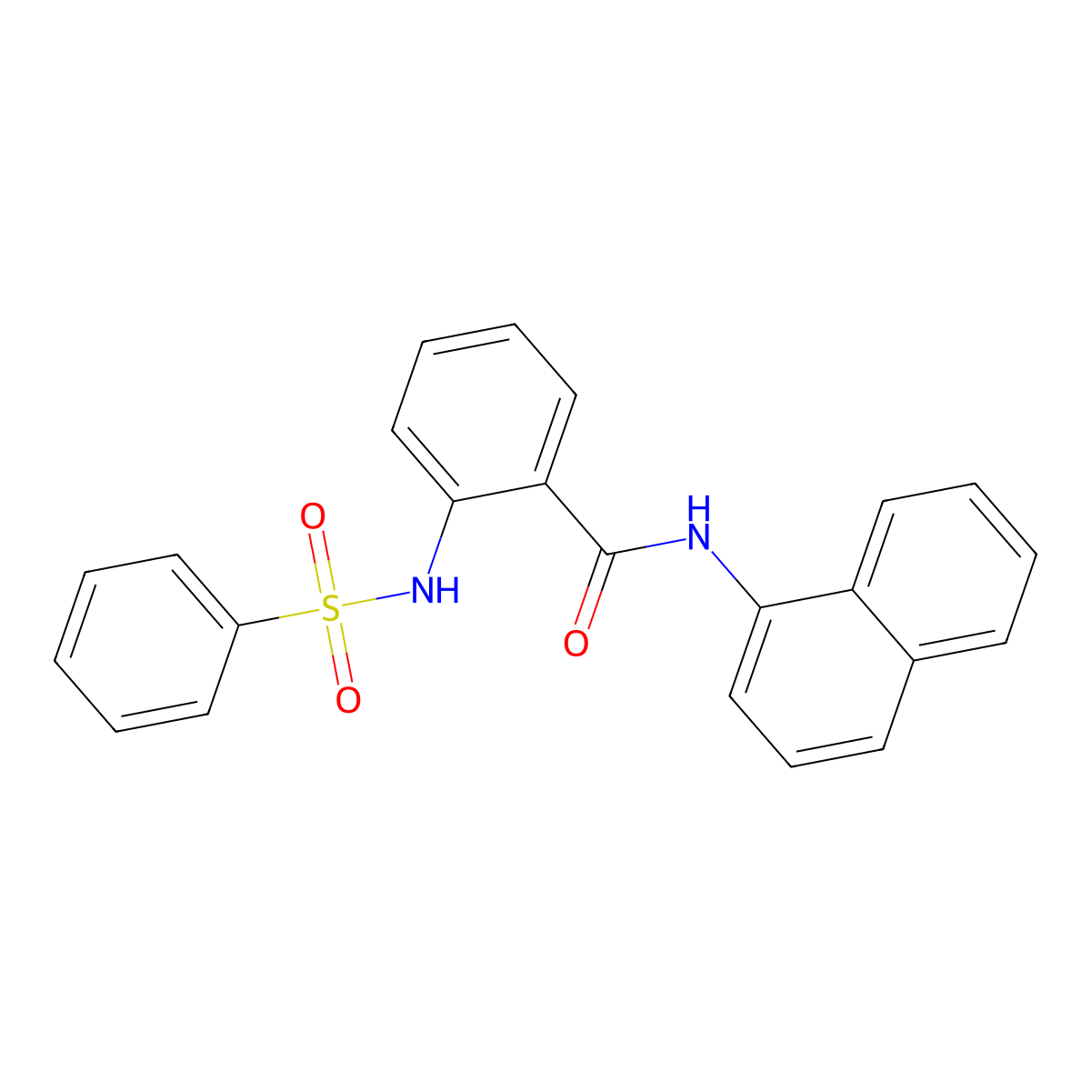 2-(benzenesulfonamido)-N-naphthalen-1-ylbenzamide molecular structure, CAS 713507-34-7