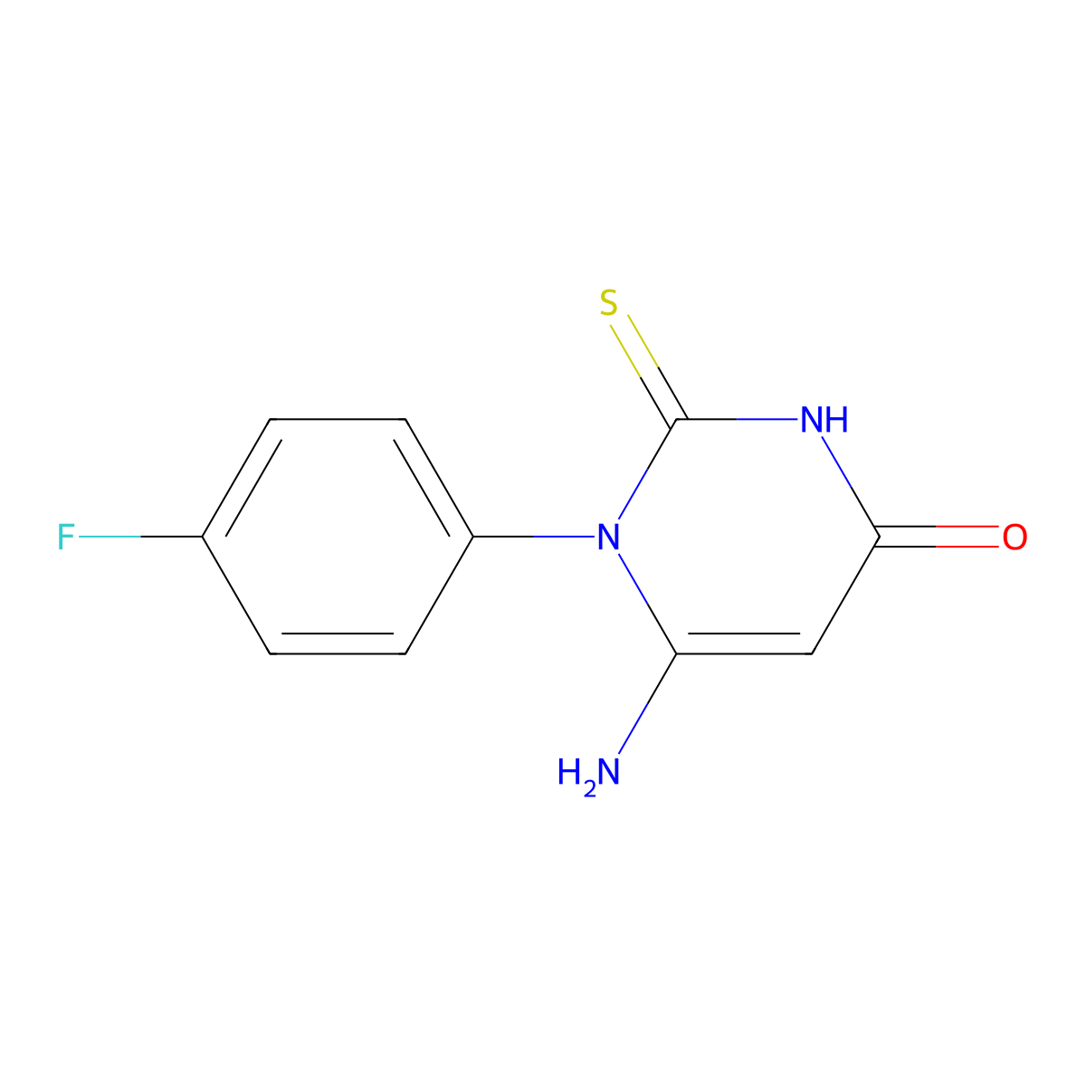 6-Amino-1-(4-fluorophenyl)-2-sulfanylidenepyrimidin-4-one molecular structure, CAS 713507-36-9