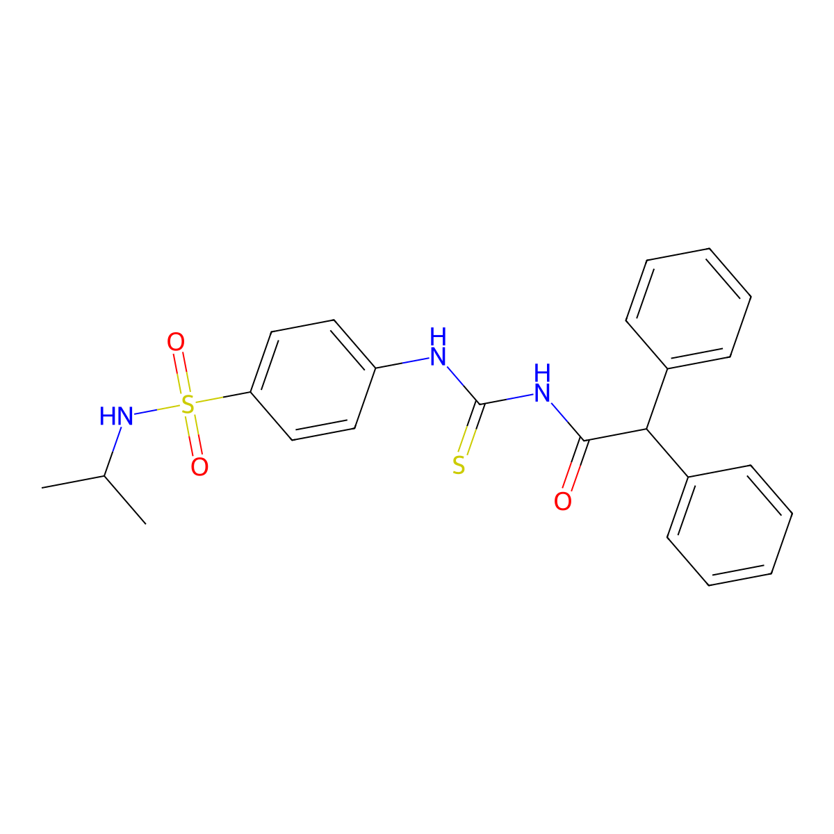 2,2-diphenyl-N-[[4-(propan-2-ylsulfamoyl)phenyl]carbamothioyl]acetamide molecular structure, CAS 713507-61-0