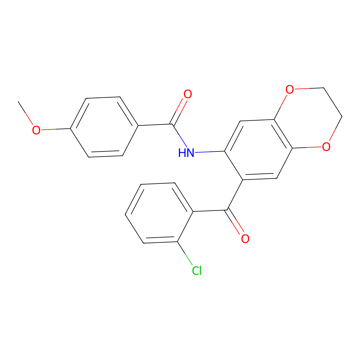 N-[7-(2-chlorobenzoyl)-2,3-dihydro-1,4-benzodioxin-6-yl]-4-methoxybenzamide molecular structure, CAS 713507-79-0