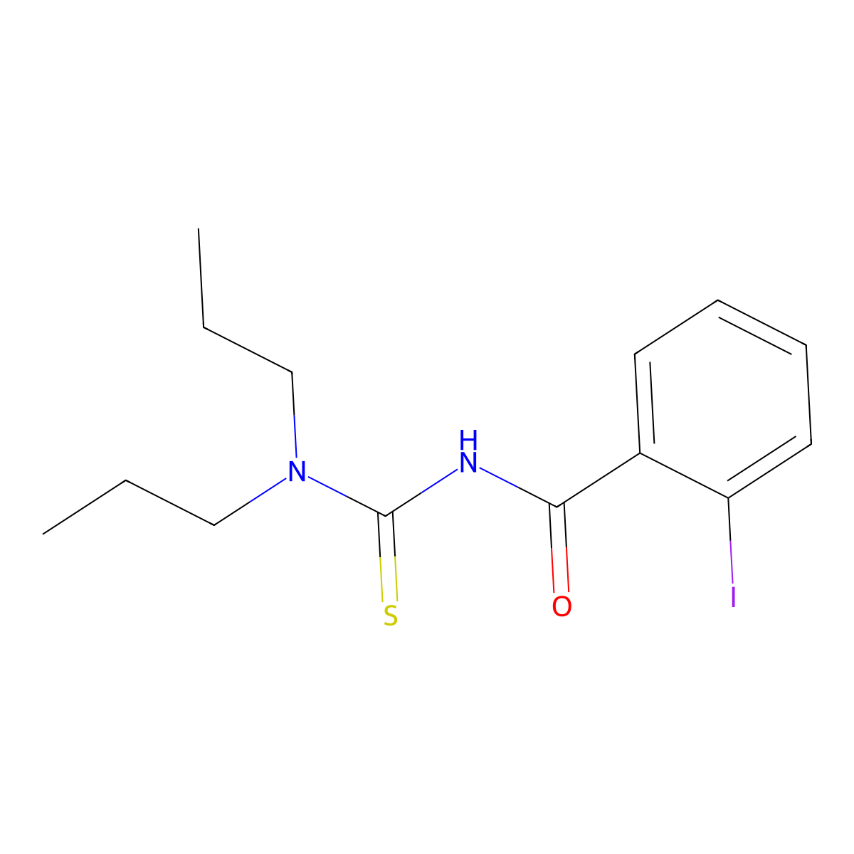 N-(dipropylcarbamothioyl)-2-iodobenzamide molecular structure, CAS 713507-91-6