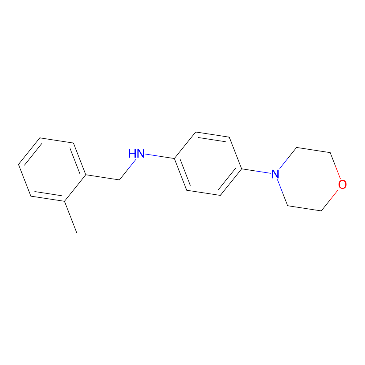 N-[(2-methylphenyl)methyl]-4-morpholin-4-ylaniline molecular structure, CAS 713507-97-2