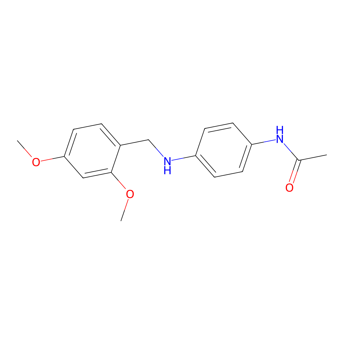 N-{4-[(2,4-dimethoxybenzyl)amino]phenyl}acetamide molecular structure, CAS 713508-09-9
