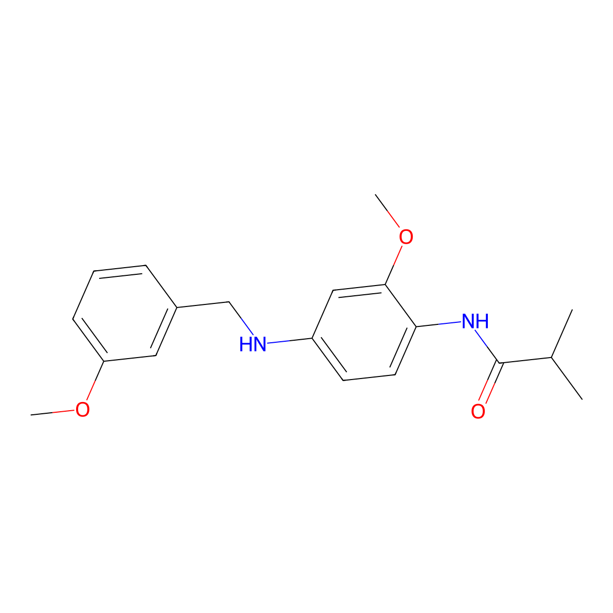N-{2-methoxy-4-[(3-methoxybenzyl)amino]phenyl}-2-methylpropanamide molecular structure, CAS 713508-14-6