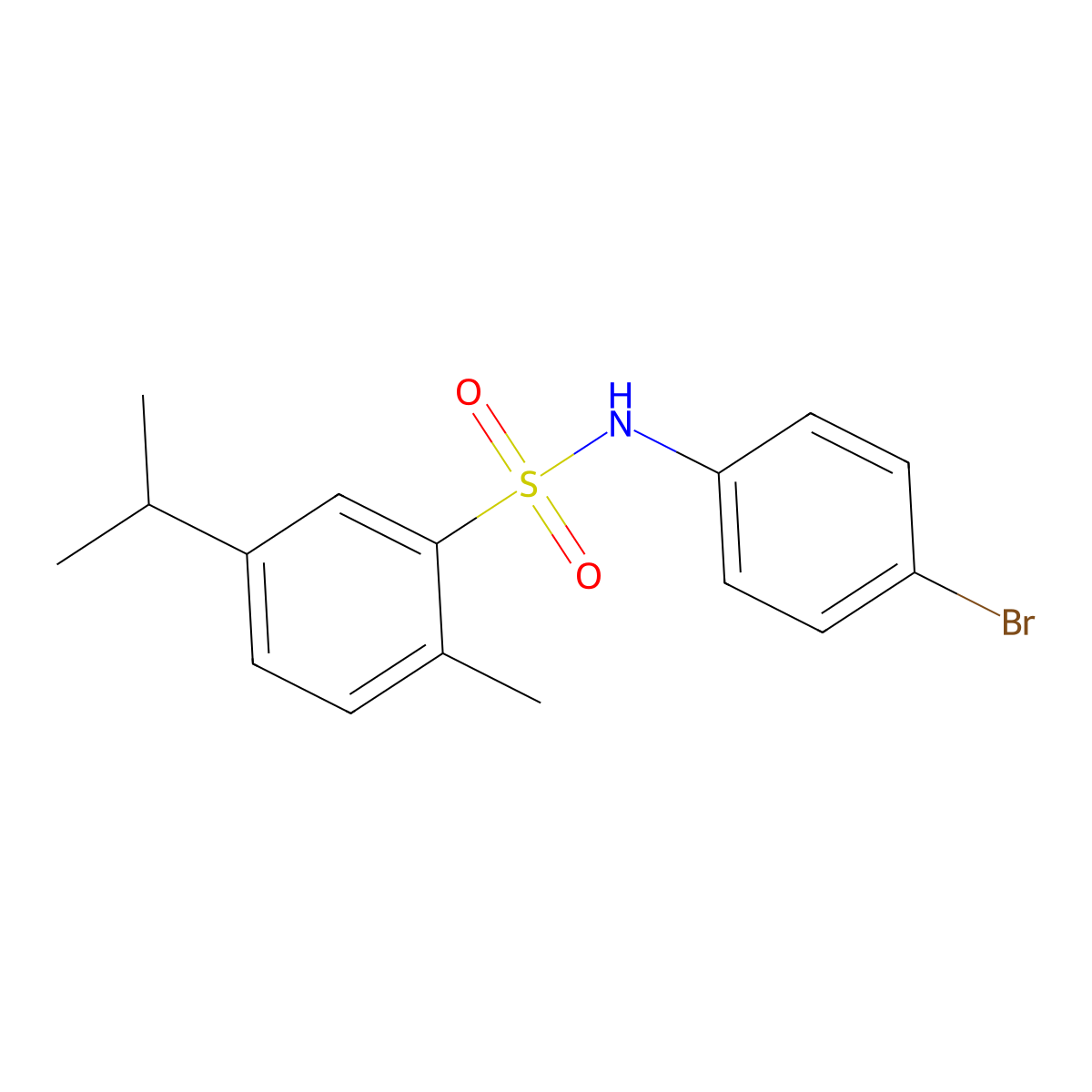N-(4-bromophenyl)-2-methyl-5-(propan-2-yl)benzene-1-sulfonamide molecular structure, CAS 713508-19-1