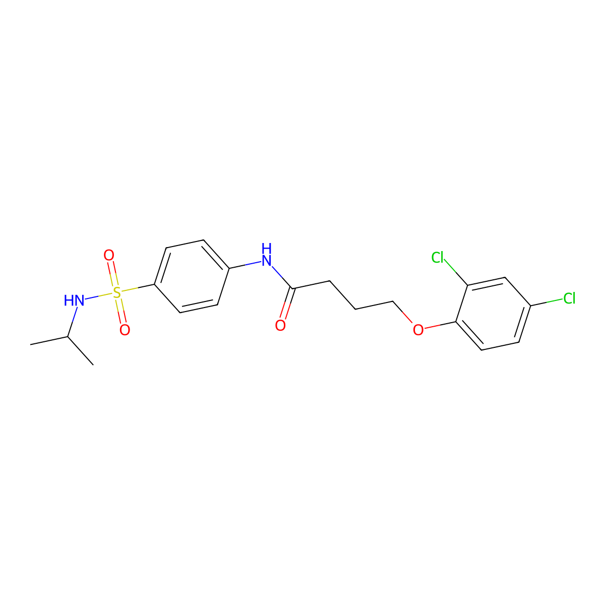 4-(2,4-dichlorophenoxy)-N-{4-[(isopropylamino)sulfonyl]phenyl}butanamide molecular structure, CAS 713508-21-5