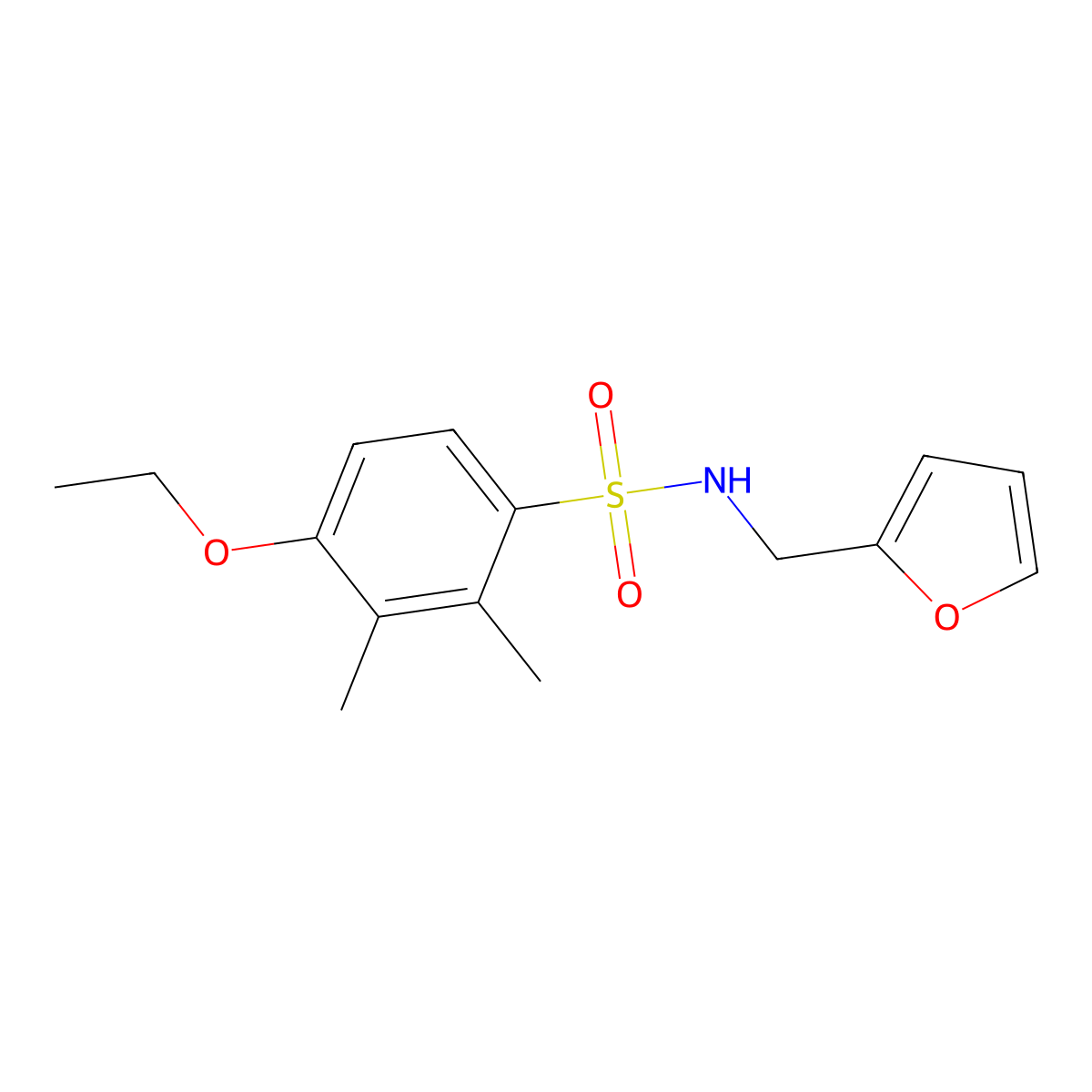 4-ethoxy-N-(furan-2-ylmethyl)-2,3-dimethylbenzenesulfonamide molecular structure, CAS 713508-30-6