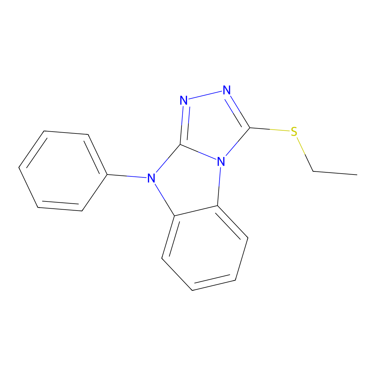 1-Ethylsulfanyl-4-phenyl-[1,2,4]triazolo[4,3-a]benzimidazole molecular structure, CAS 713508-35-1