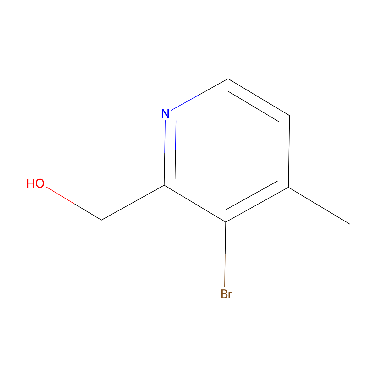 (3-Bromo-4-methylpyridin-2-yl)methanol molecular structure, CAS 71351-36-5