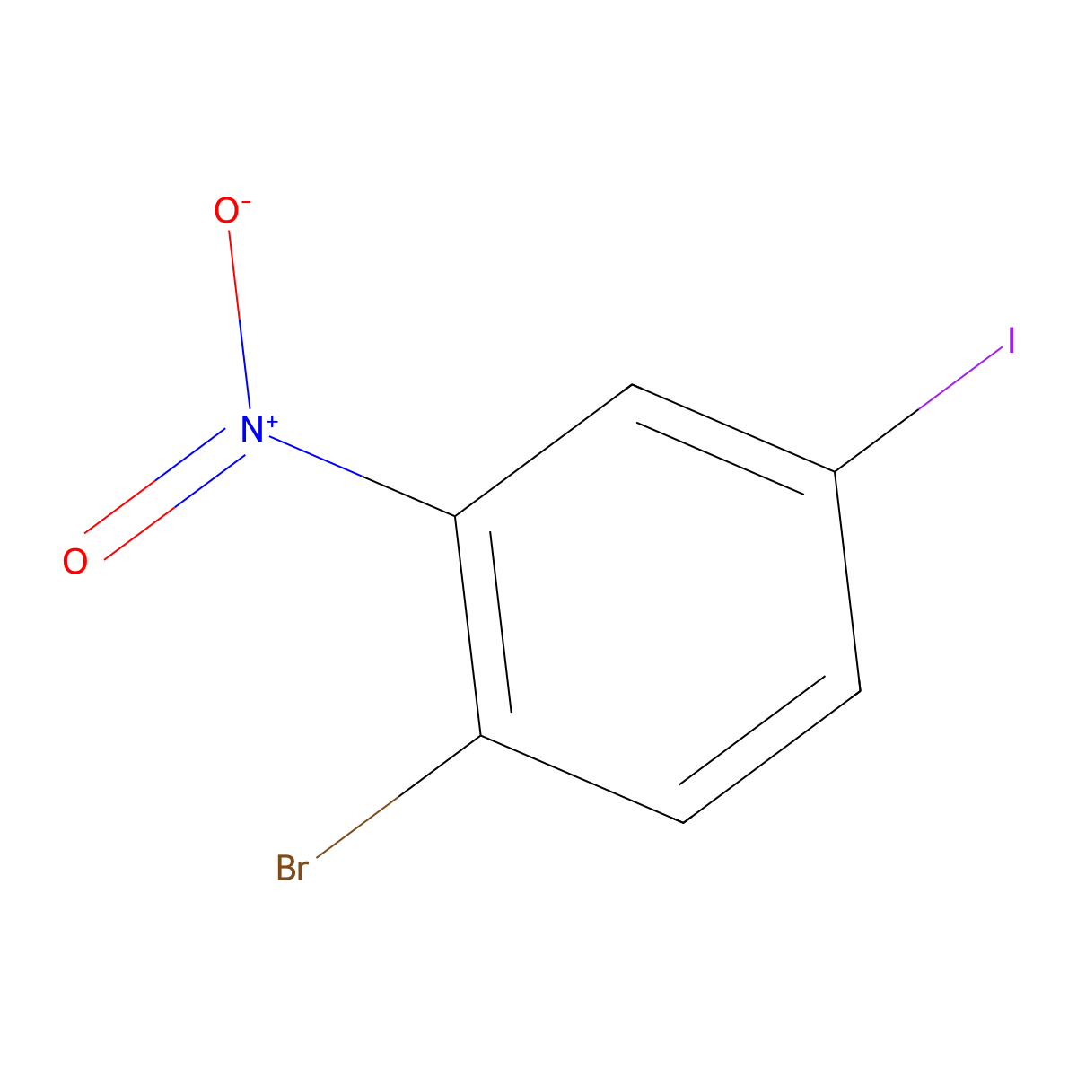 1-Bromo-4-iodo-2-nitrobenzene molecular structure, CAS 713512-18-6
