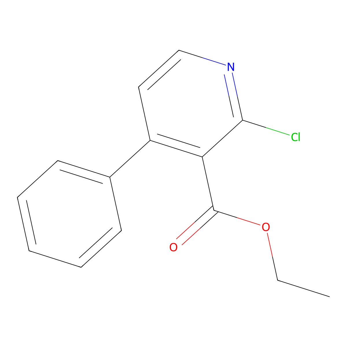 Ethyl 2-chloro-4-phenylnicotinate molecular structure, CAS 713518-44-6