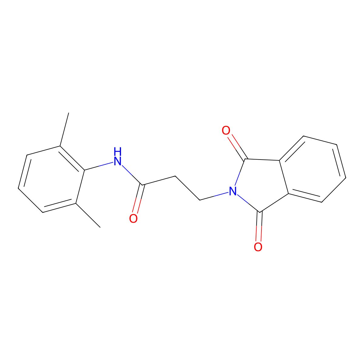 N-(2,6-dimethylphenyl)-3-(1,3-dioxo-1,3-dihydro-2H-isoindol-2-yl)propanamide molecular structure, CAS 71352-74-4