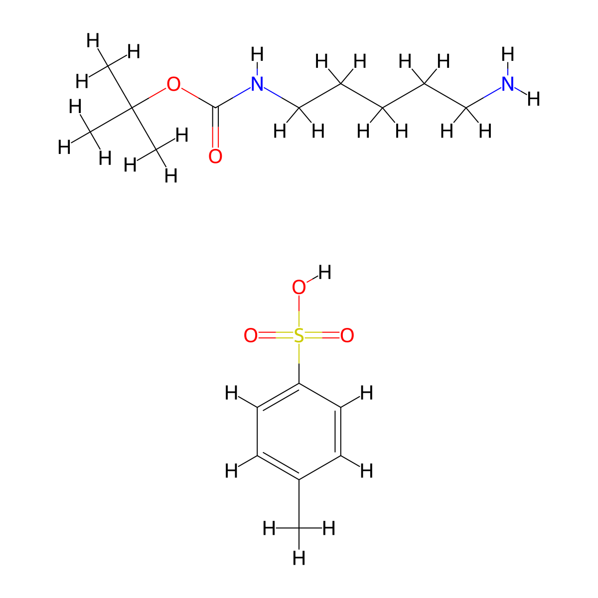 Mono-T-butoxycarbonyl 1,5-diaminopentane toluenesulfonic acid salt molecular structure, CAS 713520-27-5
