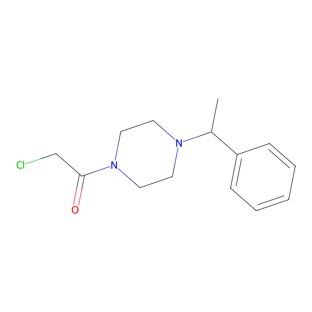 2-Chloro-1-[4-(1-phenylethyl)-1-piperazinyl]ethanone molecular structure, CAS 713522-01-1
