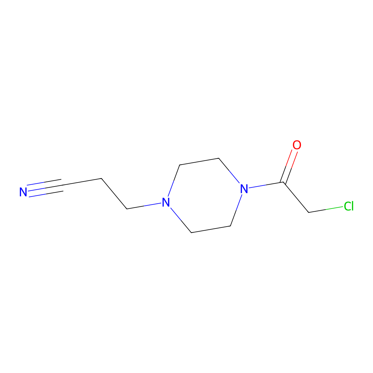 3-(4-(2-Chloroacetyl)piperazin-1-yl)propanenitrile molecular structure, CAS 713522-46-4