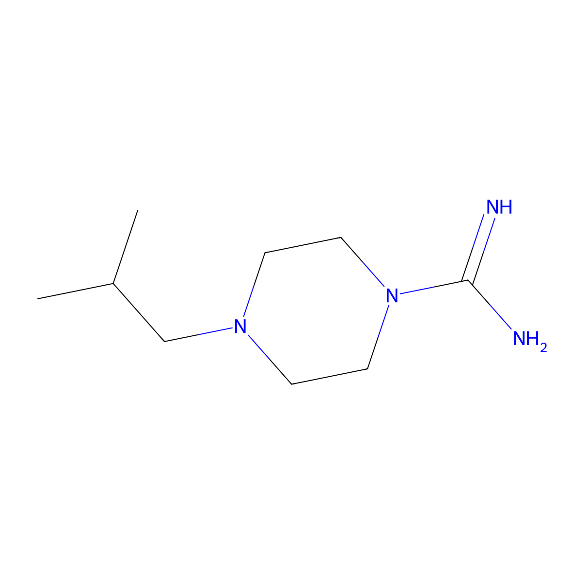 4-(2-Methylpropyl)piperazine-1-carboximidamide molecular structure, CAS 713522-49-7