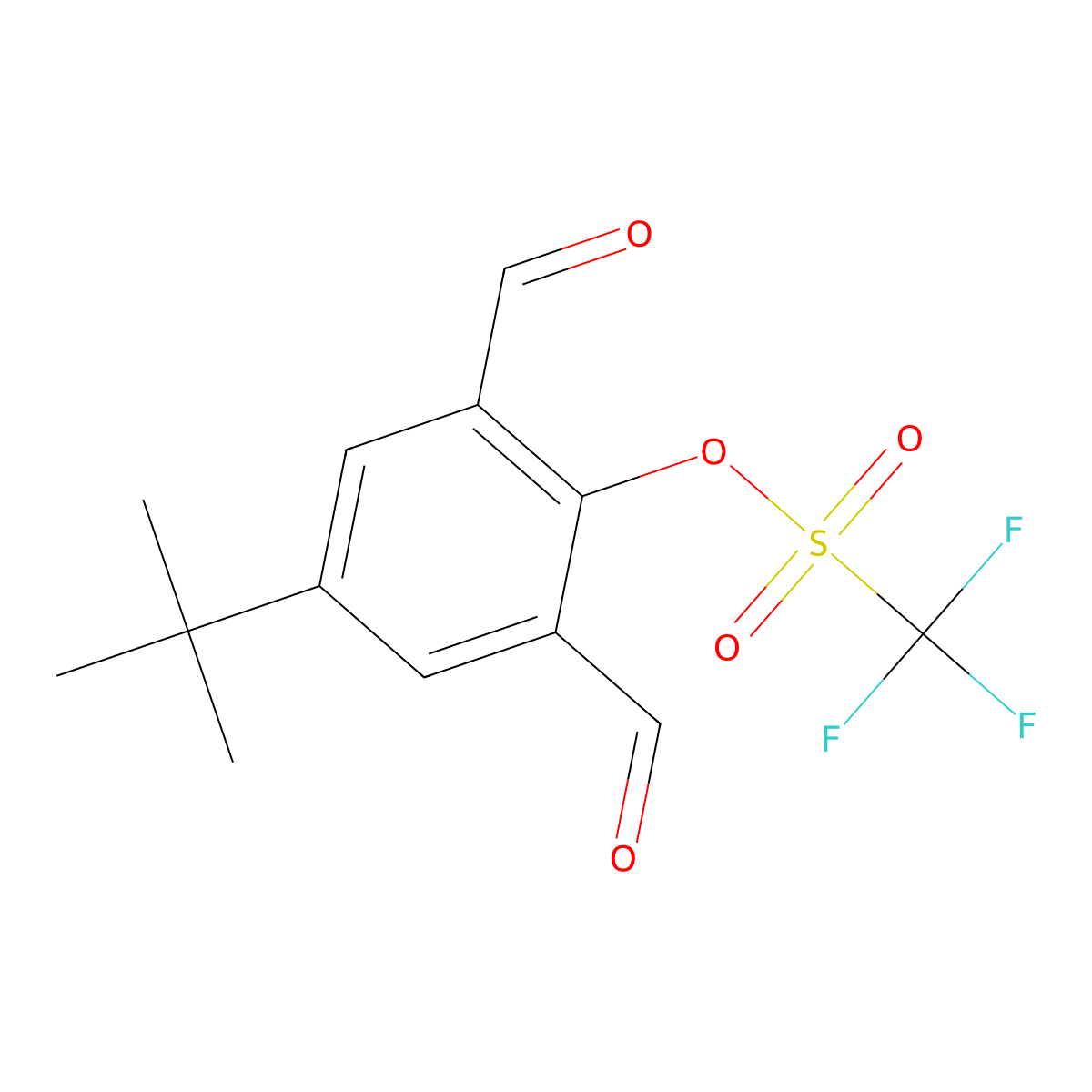 4-(tert-Butyl)-2,6-diformylphenyl trifluoromethanesulfonate molecular structure, CAS 713524-75-5