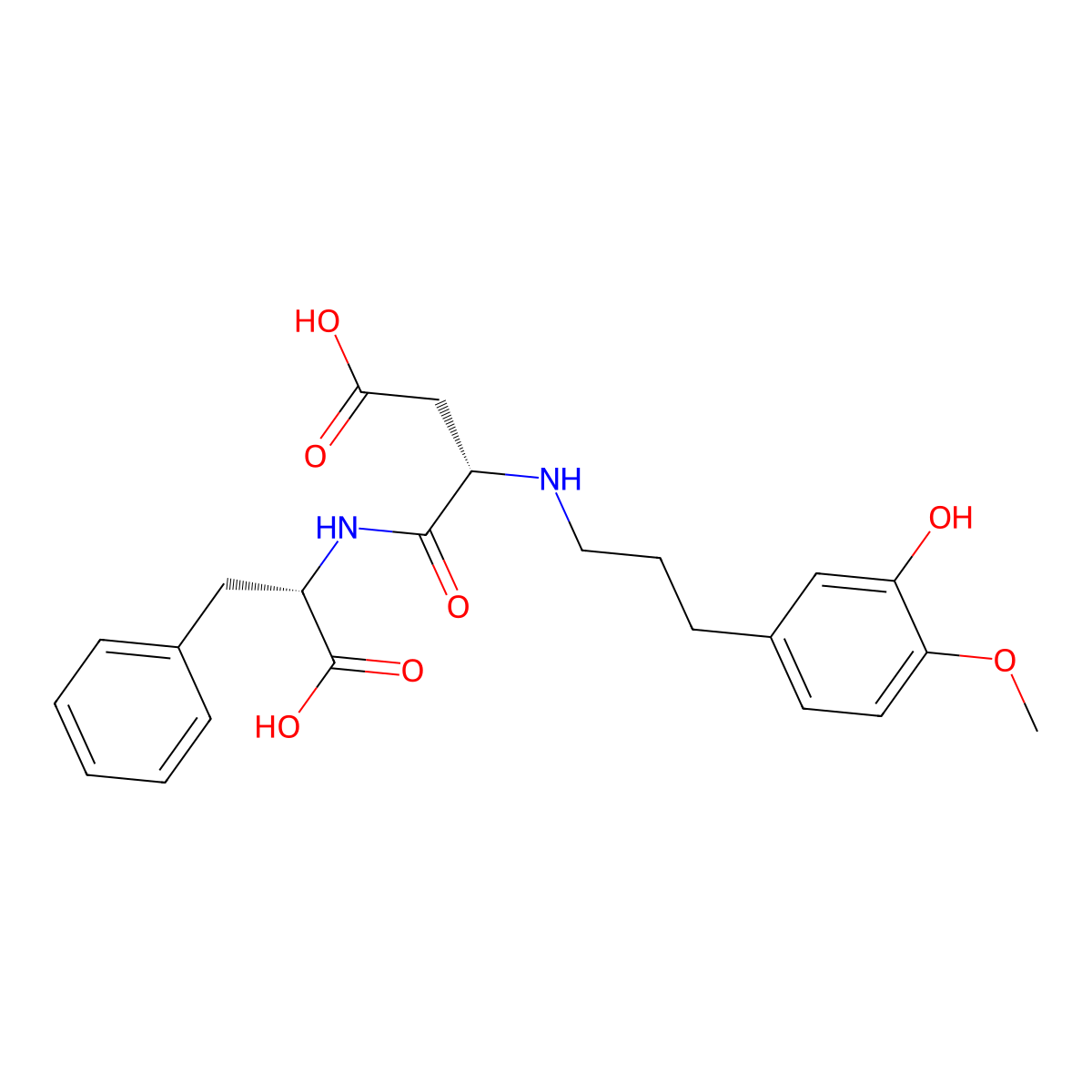 N-(3-(3-Hydroxy-4-methoxyphenyl)propyl)-L-alpha-aspartyl-L-phenylalanine molecular structure, CAS 713524-95-9