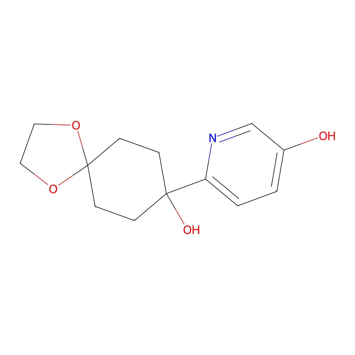 3-Hydroxy-6-(8-hydroxy-1,4-dioxaspiro[4.5]decan-8-yl)pyridine molecular structure, CAS 713526-59-1