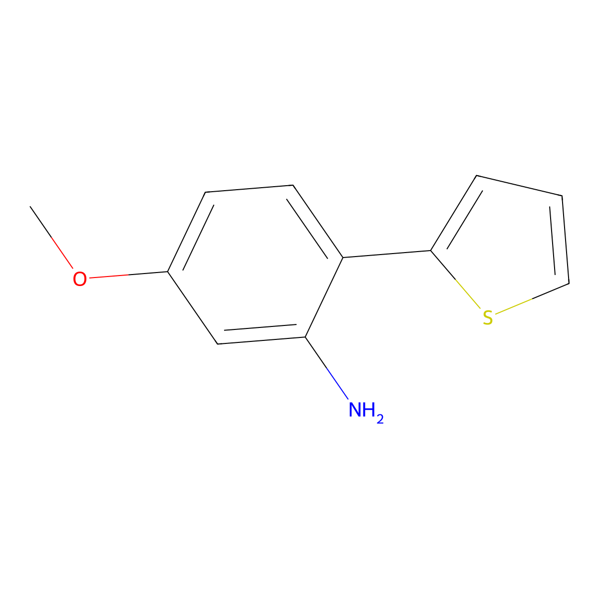 5-Methoxy-2-(2-thienyl)benzenamine molecular structure, CAS 713529-51-2