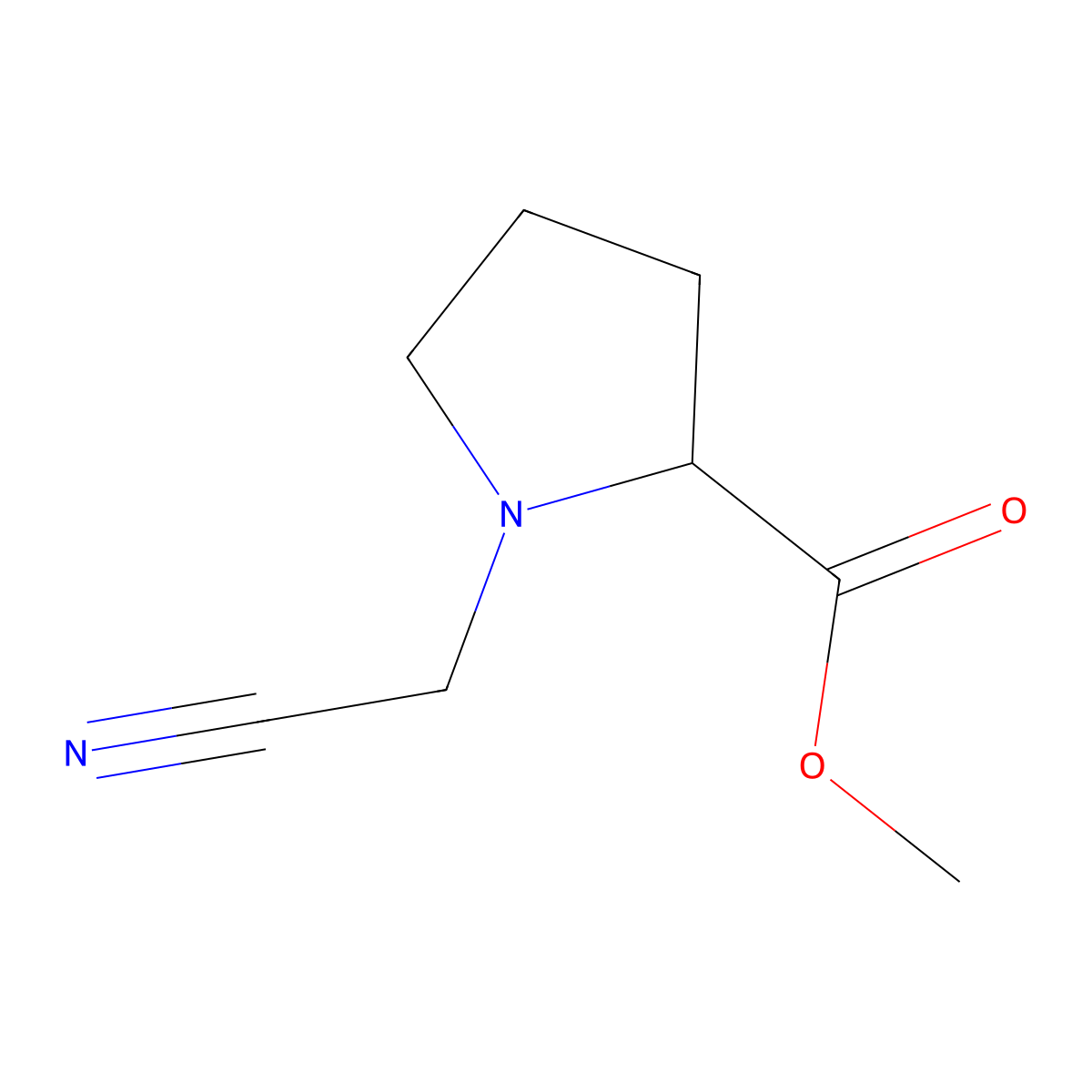 Methyl 1-(cyanomethyl)pyrrolidine-2-carboxylate molecular structure, CAS 713540-68-2