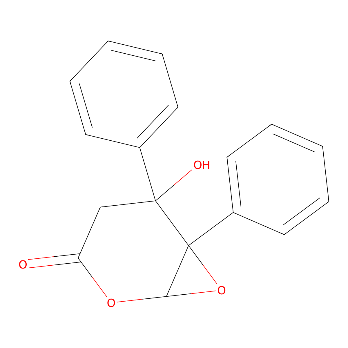 5-Hydroxy-5,6-diphenyl-2,7-dioxabicyclo[4.1.0]heptan-3-one molecular structure, CAS 7136-88-1
