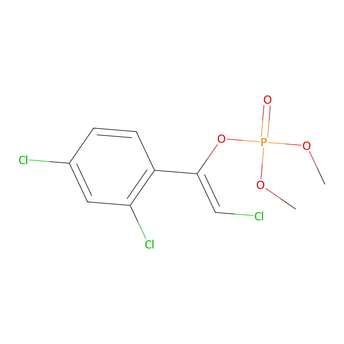 Dimethylvinphos molecular structure, CAS 71363-52-5