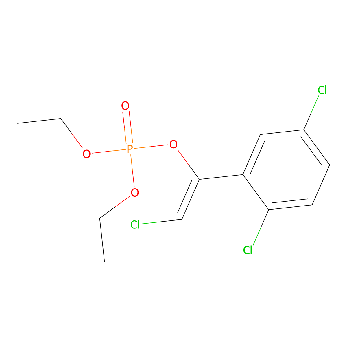 1,4-Dichloro-2-[(Z)-2-chloro-1-diethoxyphosphoryloxy-ethenyl]benzene molecular structure, CAS 71363-60-5